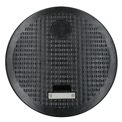 Plastic Manhole Cover, Round, 18"x24", Lay-In, Black Lid