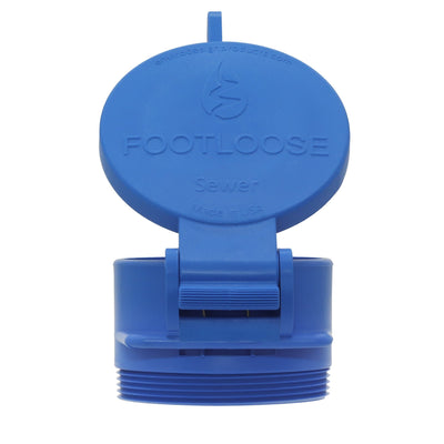 Footloose RV Site/Campground Sewer Cap, 4" Blue Male