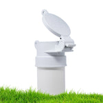 Tapa de alcantarilla de 4 pulgadas: Blanco Hembra Pie Libre