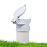 Tapa de alcantarilla de 4 pulgadas: Blanco Hembra Pie Libre