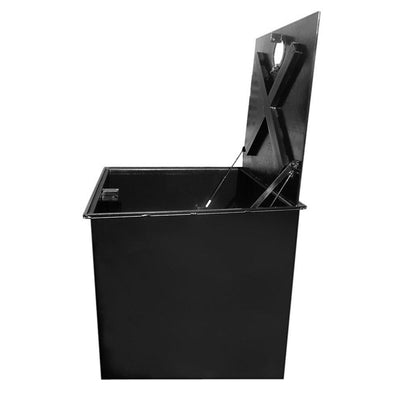 Cubiertas de bocas de inspección, bóveda cuadrada para servicios públicos, tapa de acero, 48" x 48" x 24", con bisagras, con cerradura, con asistencia de elevación