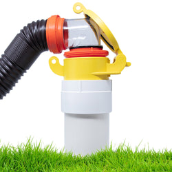 Enviro Design Products: FootLoose RV Site Sewer Cap, 4" Yellow Male