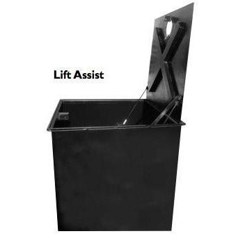 Manhole Covers, Square Utility Vault, Steel Lid, 6" x 24" x 24", Hinged, Locking, Lift Assist