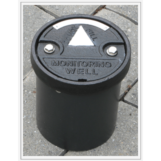 Monitoring Manhole Cover, Round 5" x 6" long metal skirt