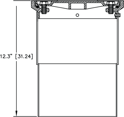Monitoring Manhole Cover, Round 8" x 12", White Ductile Lid