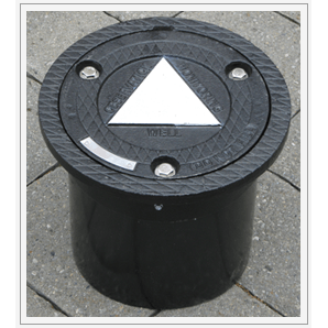 Monitoring Manhole Cover, Round 8" x 12" long metal skirt