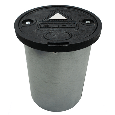 Monitoring Manhole Cover, Round 8" x 12", Black Ductile Lid