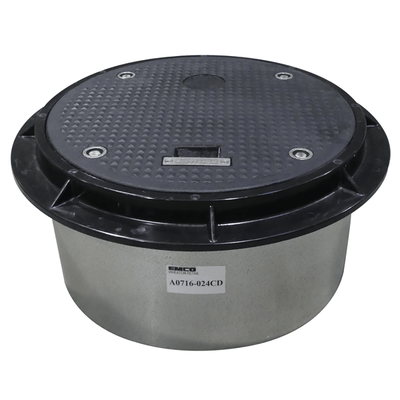 Manhole Covers, Round Manhole, Composite Lid, 24" x 12", Steel skirt, Cam-Lock