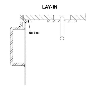 Steel Manhole Cover, Round 3/8" Lid, 24" X 13", Lay-In Lid (A0717-024) - lay-in configuration diagram