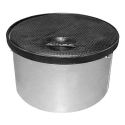 Tapas de Cámara de Inspección, Cámara de Inspección Redonda, Tapa de Hierro Fundido, 18" x 24", Colocada, Falda de Acero