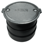 Cast Iron Manhole Cover, Round  12" x 12", Bolt-down Lid (A0717-022B) - product photo