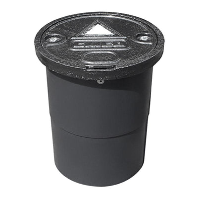 Manhole Covers, Round Manhole, Monitoring Well, Ductile Lid, 8" x 12", Bolt Down, Black Ductile Lid, Poly Skirt